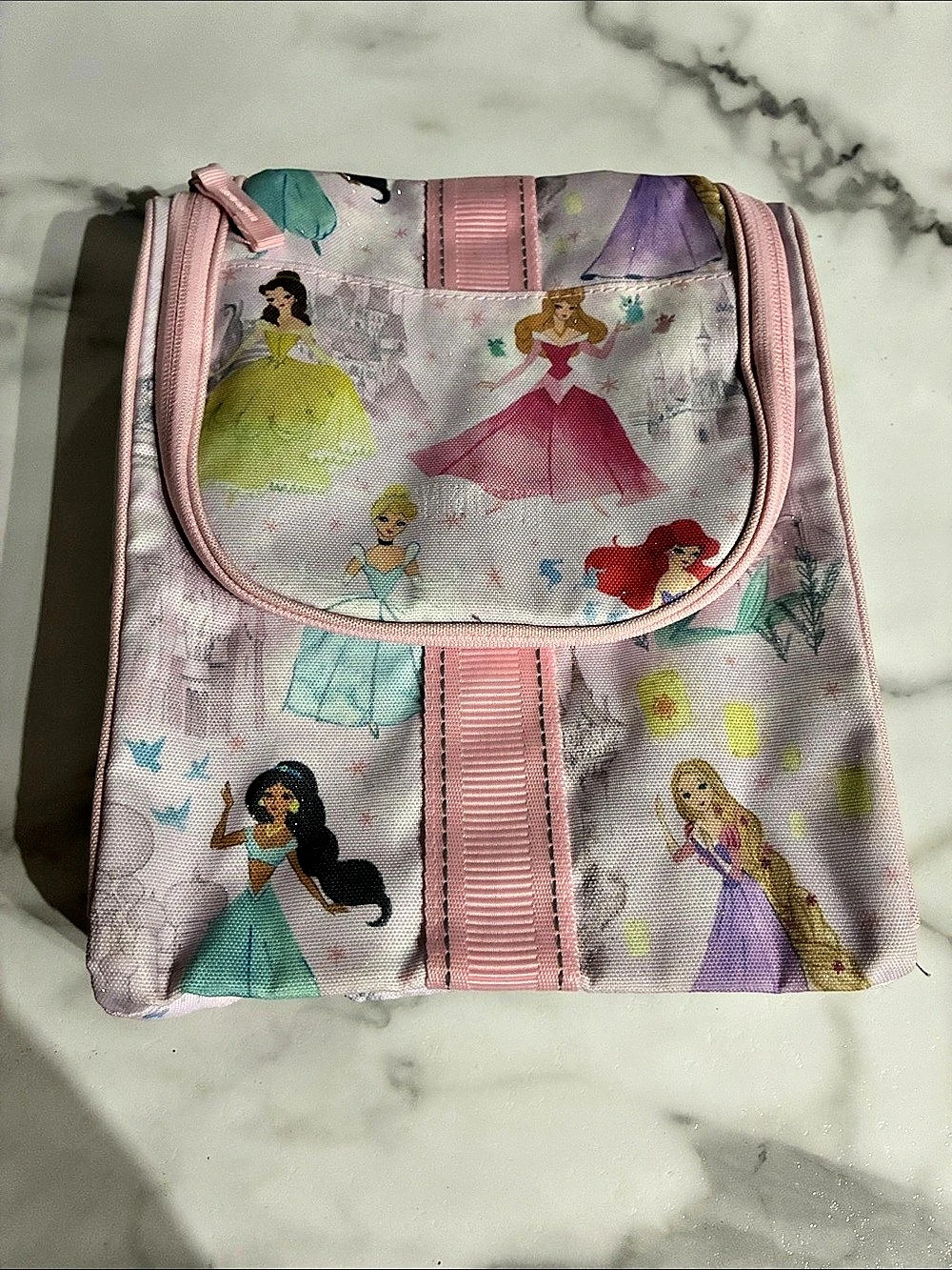 Pottery Barn Kids Mackenzie Disney Princess Toiletry Bag Pink & Gray